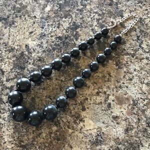 Black bead necklace